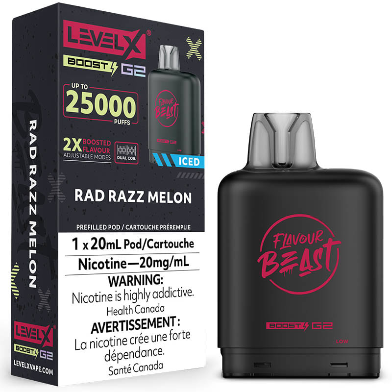FLAVOUR BEAST LEVEL X BOOST RAD RAZZ MELON 6PC