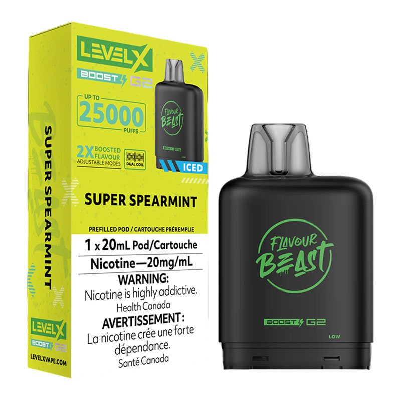 FLAVOUR BEAST LEVEL X BOOST SUPER SPEARMINT 6PC