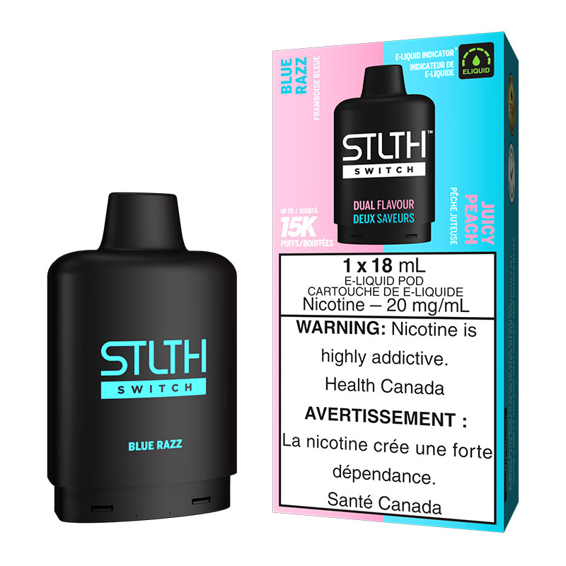 STLTH SWITCH BLUE RAZZ LEMON ICE JUICY PEACH ICE 5PC