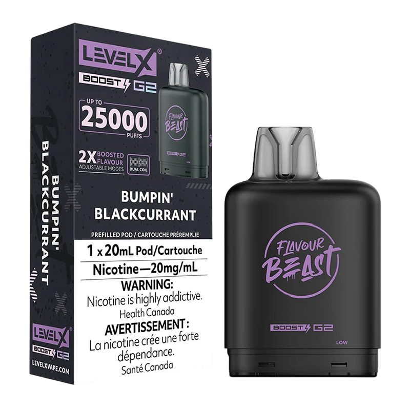 FLAVOUR BEAST LEVEL X BOOST BUMPIN' BLACKCURRANT 6PC