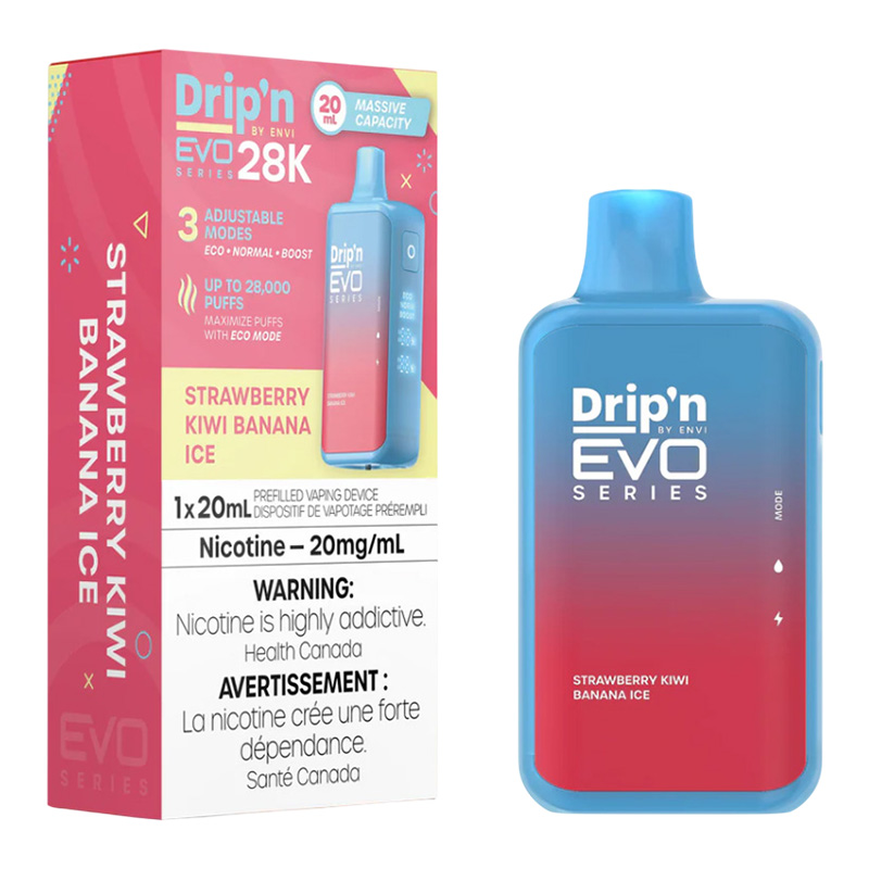 ENVI DRIP'N EVO 28K STRAWBERRY KIWI BANANA ICE 5PC CARTON