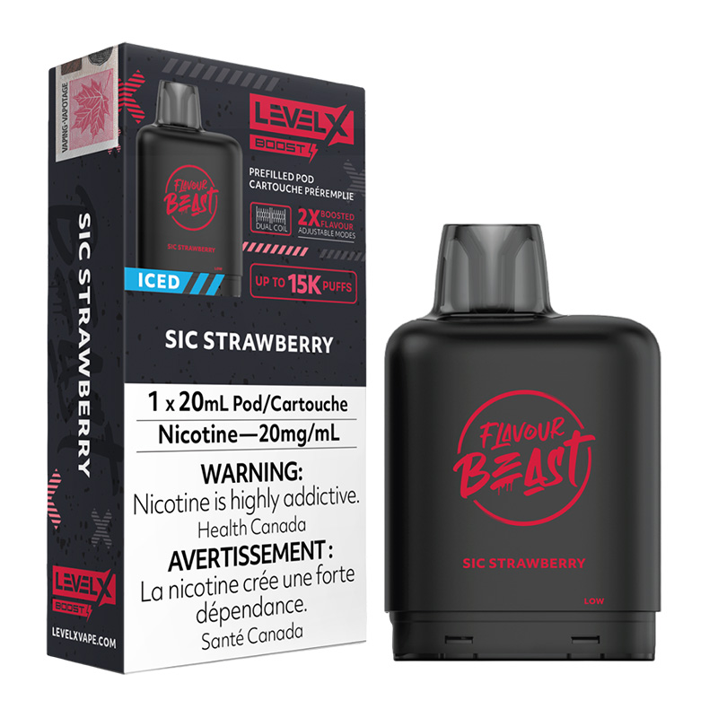 FLAVOUR BEAST LEVEL X BOOST SIC STRAWBERRY ICED 6PK