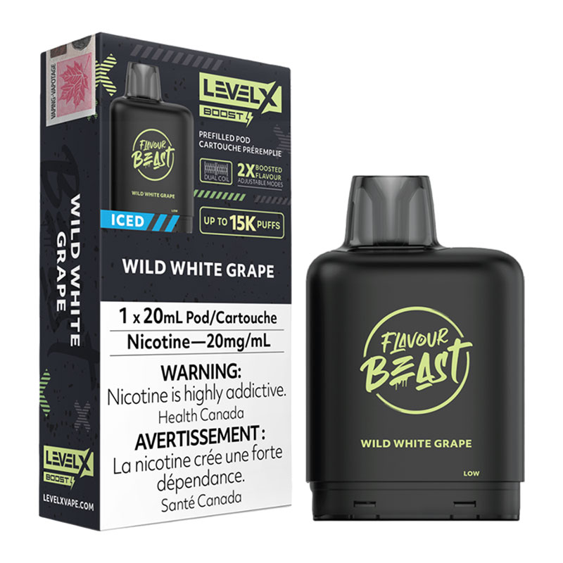 FLAVOUR BEAST LEVEL X BOOST WILD WHITE GRAPE ICED 6PK