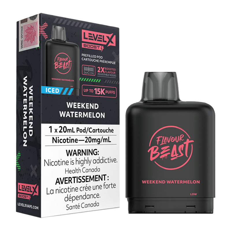 FLAVOUR BEAST LEVEL X BOOST WEEKEND WATERMELON ICED 6PK