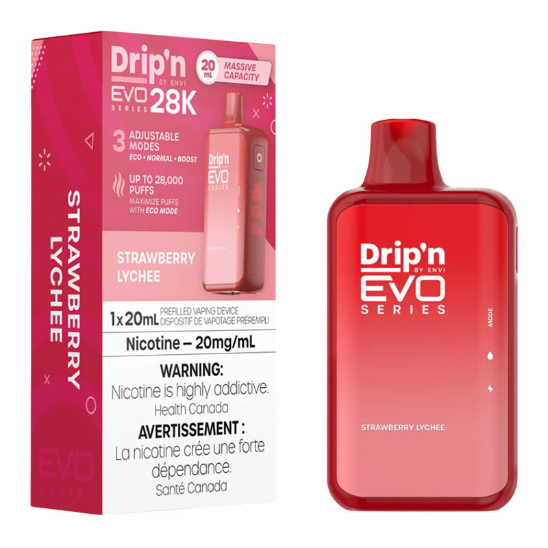 ENVI DRIP'N EVO 28K STRAWBERRY LYCHEE 5PC CARTON