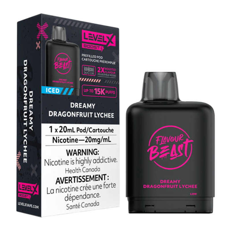 FLAVOUR BEAST LEVEL X BOOST DREAMY DRAGONFRUIT LYCHEE ICED 6PC