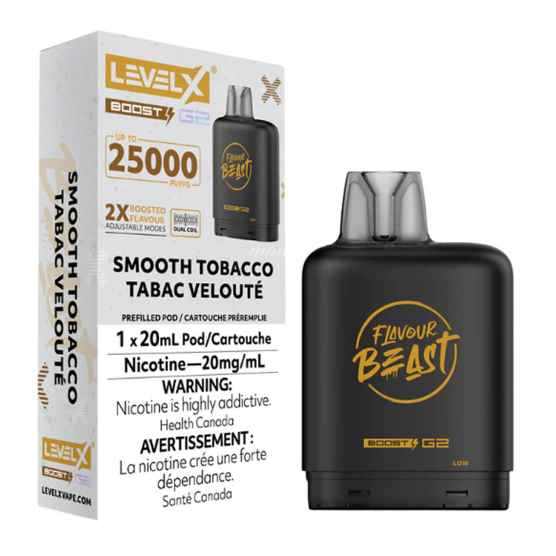 FLAVOUR BEAST LEVEL X BOOST SMOOTH TOBACCO 6PK