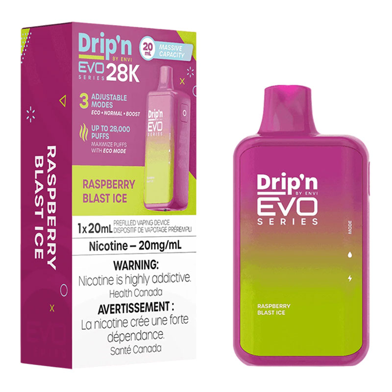 ENVI DRIP'N EVO 28K RASPBERRY BLAST ICE 5PC CARTON