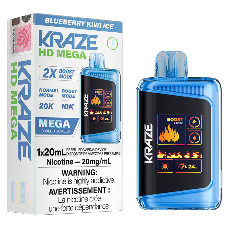 KRAZE HD MEGA 20K BLUEBERRY KIWI ICE 5PC