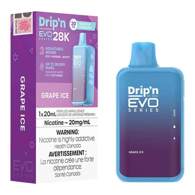 ENVI DRIP'N EVO 28K GRAPE ICE 5PC CARTON