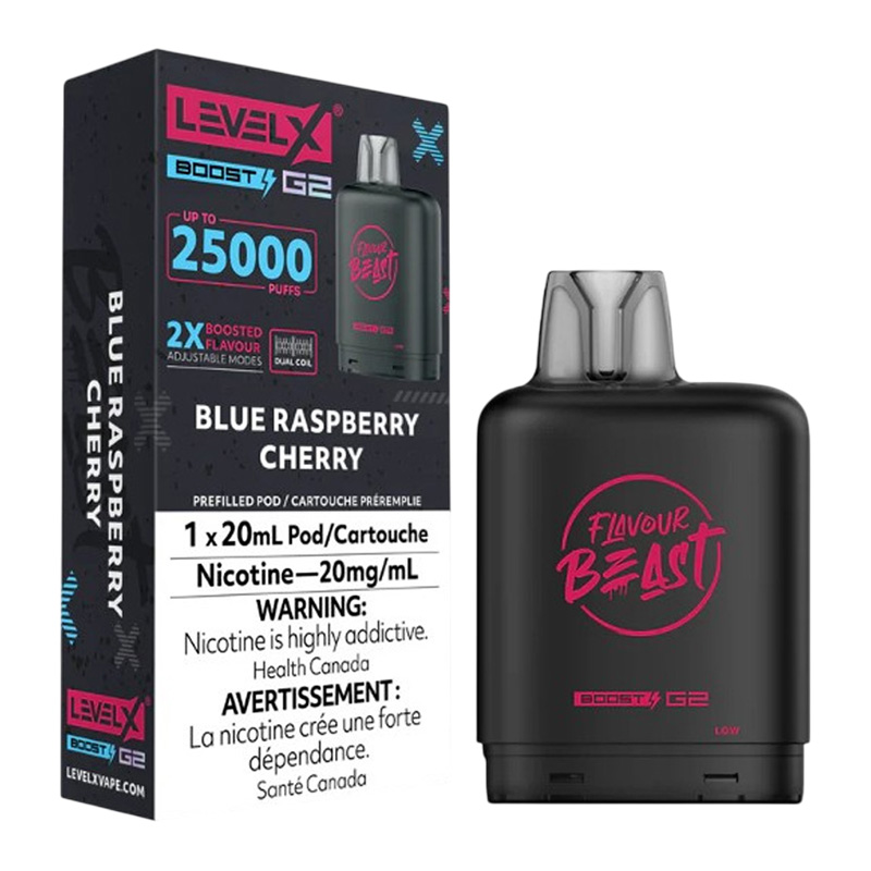 FLAVOUR BEAST LEVEL X BOOST BLUE RASPBERRY CHERRY 6PC