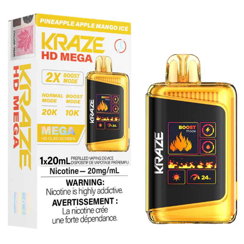 KRAZE HD MEGA 20K PINEAPPLE APPLE MANGO ICE 5PC