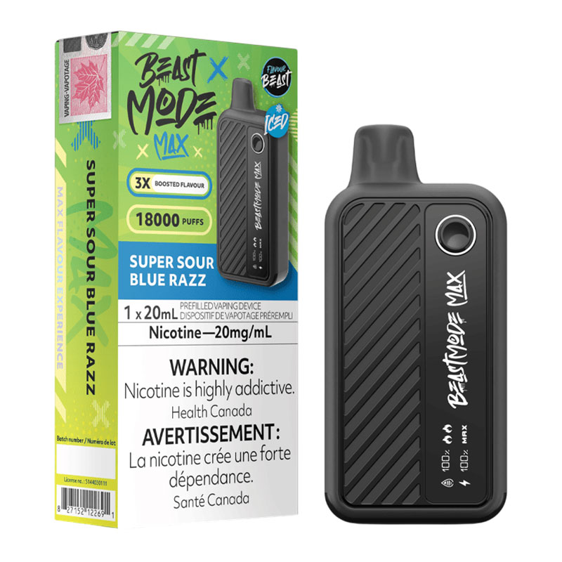 FB BEAST MODE MAX SUPER SOUR BLUE RAZZ ICED 5PK