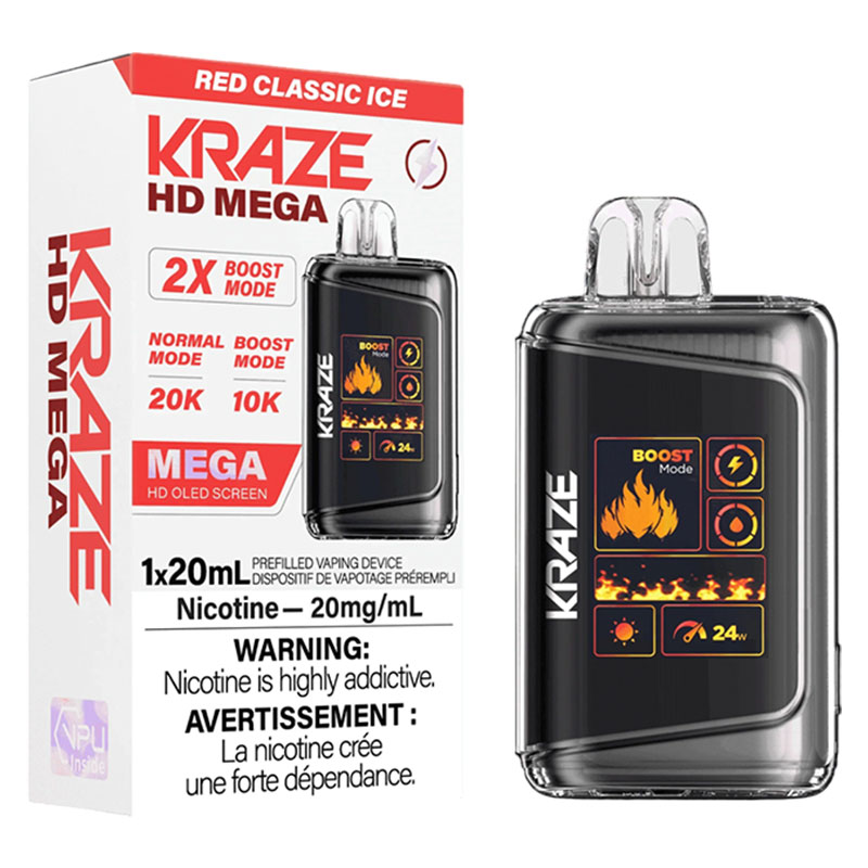 KRAZE HD MEGA 20K RED CLASSIC ICE 5PC