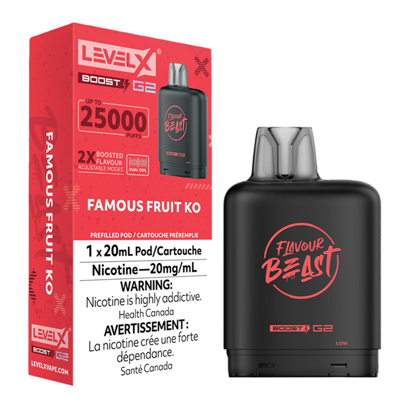 FLAVOUR BEAST LEVEL X BOOST FAMOUS FRUIT KO 6PC