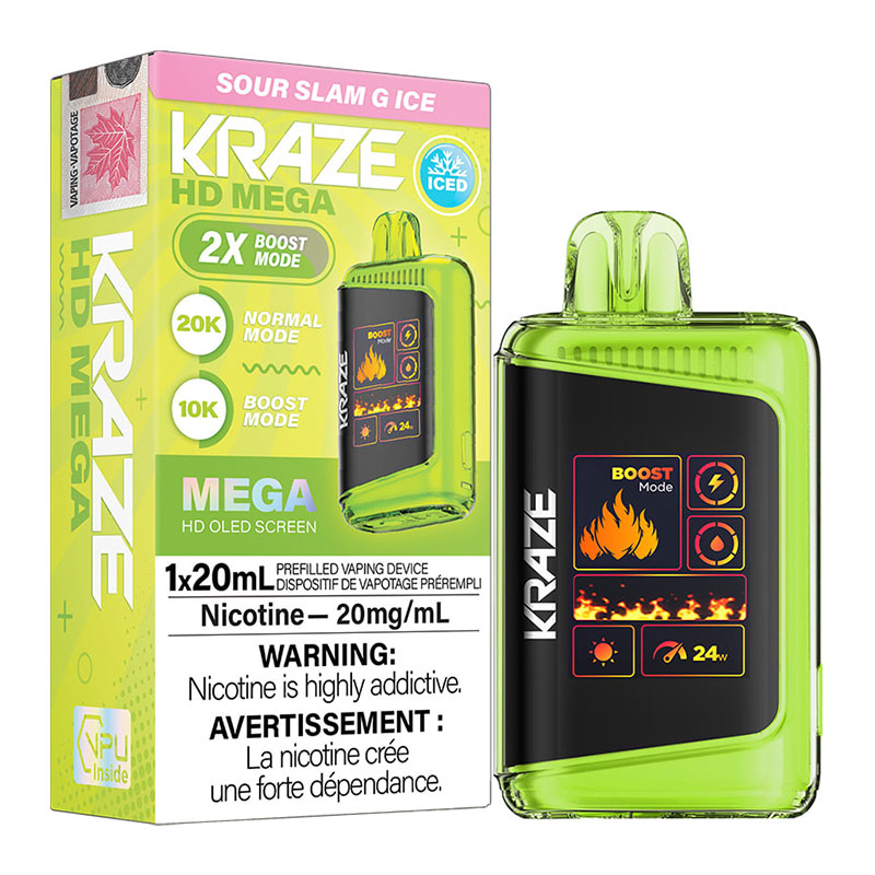 KRAZE HD MEGA 20K SOUR SLAM G ICE 5PC