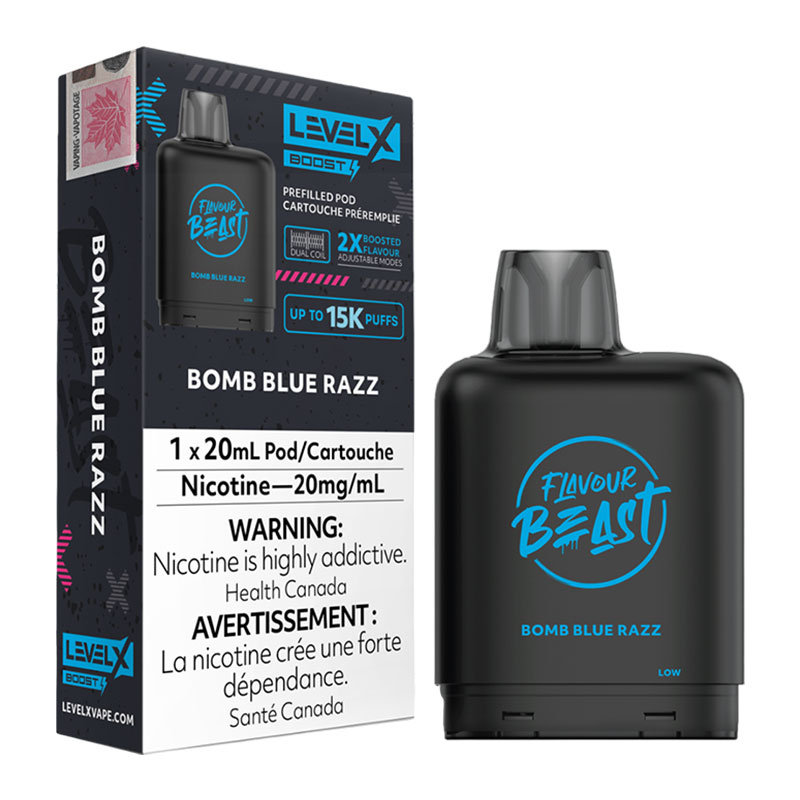 FLAVOUR BEAST LEVEL X BOOST BOMB BLUE RAZZ 6PC