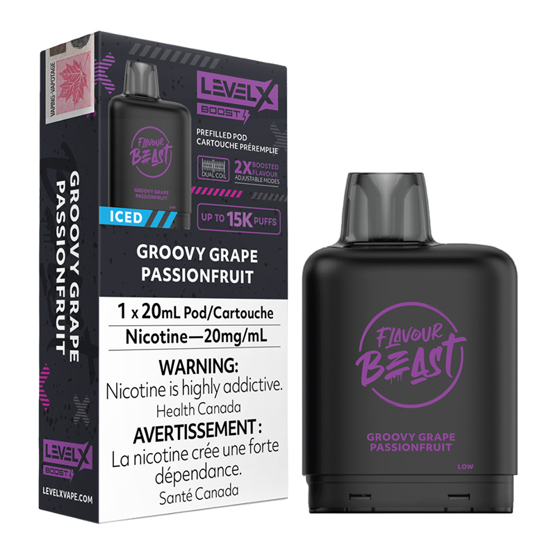FLAVOUR BEAST LEVEL X BOOST GROOVY GRAPE PASSIONFRUIT ICED 6PK