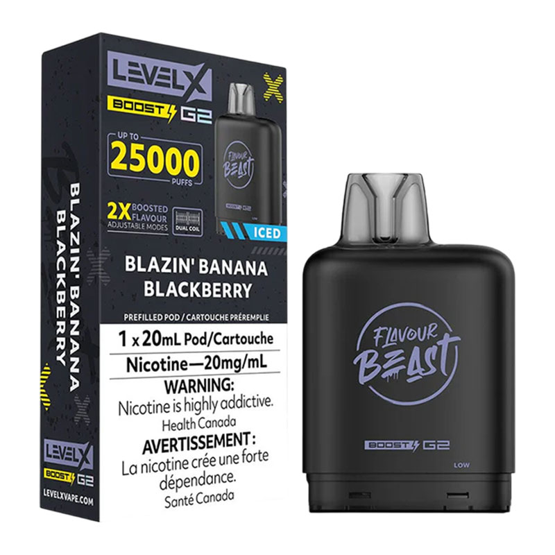 FLAVOUR BEAST LEVEL X BOOST BLAZIN' BANANA BLACKBERRY 6PC