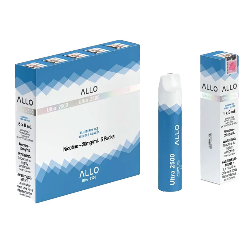 ALLO 2500 BLUEBERRY ICE 5 PC CARTON