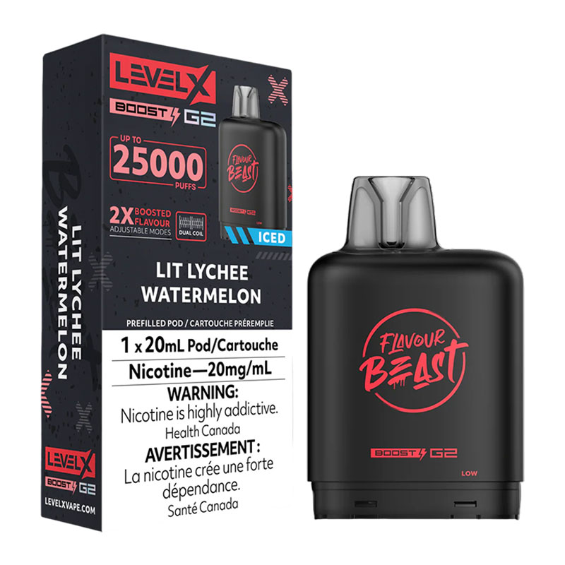FLAVOUR BEAST LEVEL X BOOST LIT LYCHEE WATERMELON 6PC