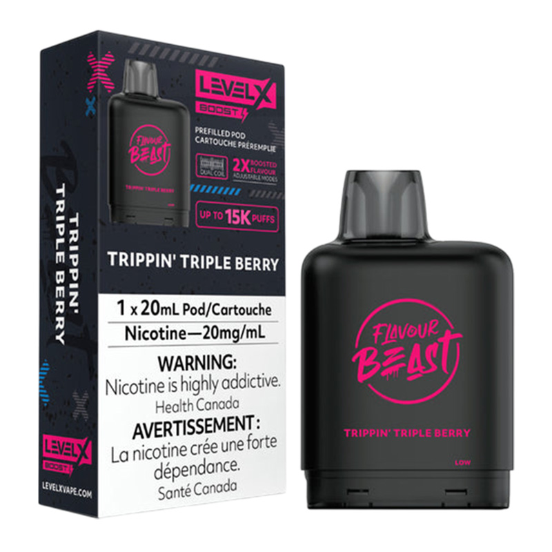 FLAVOUR BEAST LEVEL X BOOST TRIPPIN' TRIPLE BERRY 6PK