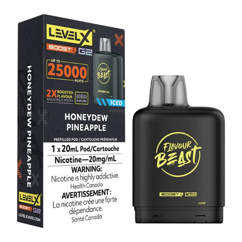 FLAVOUR BEAST LEVEL X BOOST HONEYDEW PINEAPPLE 6PC
