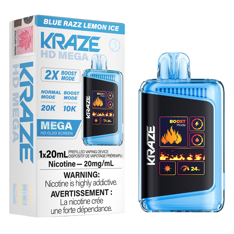 KRAZE HD MEGA 20K BLUE RAZZ LEMON ICE 5PC