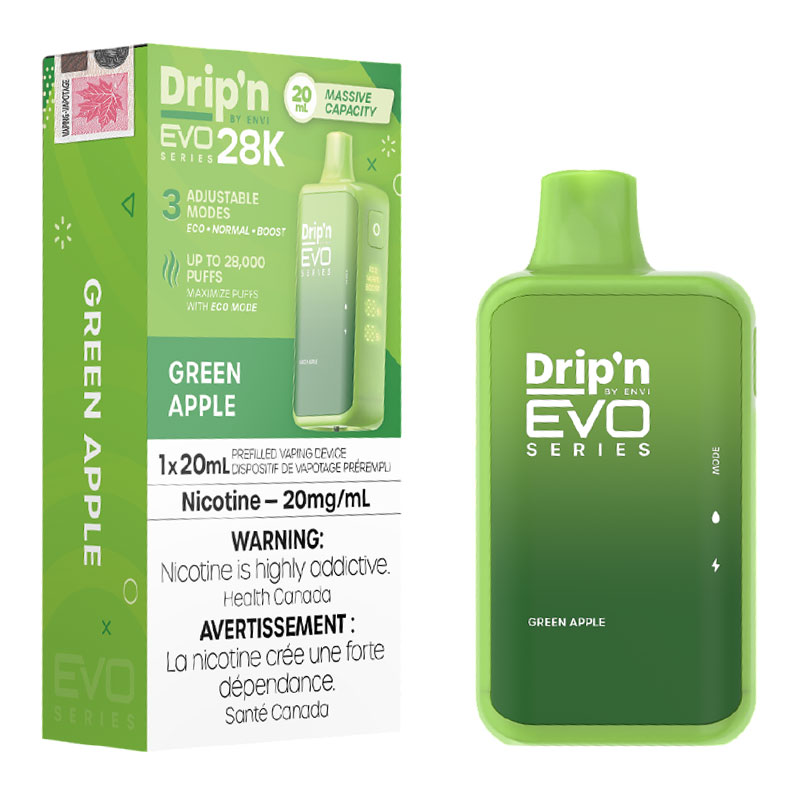 ENVI DRIP'N EVO 28K GREEN APPLE 5PC CARTON