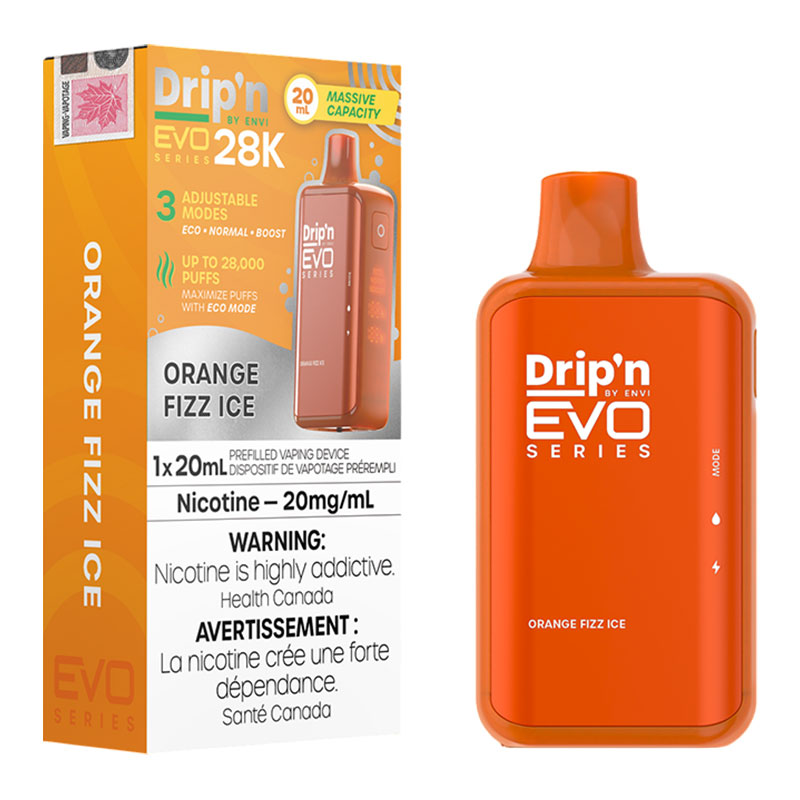 ENVI DRIP'N EVO 28K ORANGE FIZZ ICE 5PC CARTON