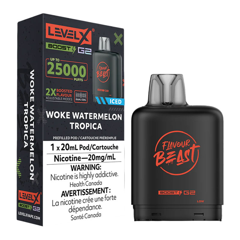 FLAVOUR BEAST LEVEL X BOOST WOKE WATERMELON TROPICA 6PC