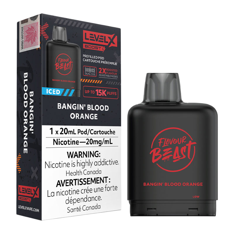 FLAVOUR BEAST LEVEL X BOOST BANGIN' BLOOD ORANGE ICED 6PC