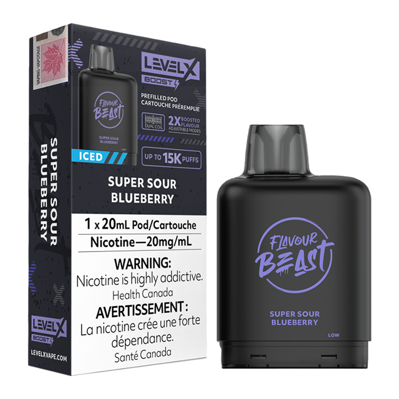 FLAVOUR BEAST LEVEL X BOOST SUPER SOUR BLUEBERRY ICED 6PK