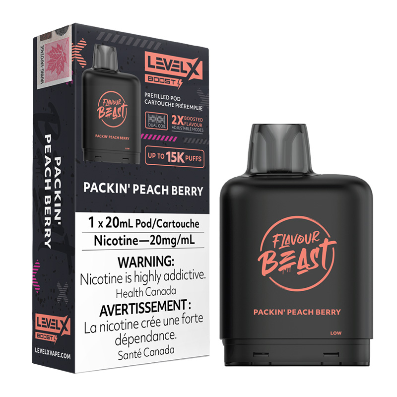 FLAVOUR BEAST LEVEL X BOOST PACKIN' PEACH BERRY 6PK