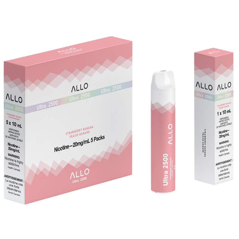 ALLO 2500 STRAWBERRY BANANA 5 PC CARTON