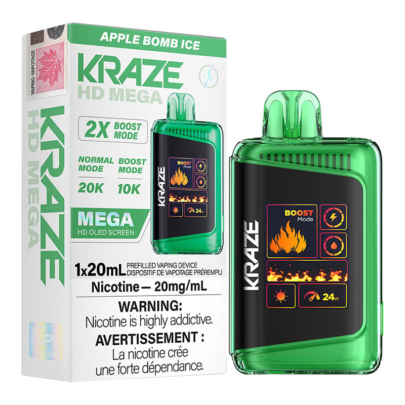 KRAZE HD MEGA 20K APPLE BOMB ICE 5PC