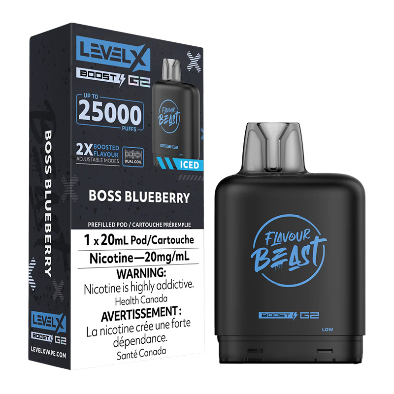 FLAVOUR BEAST LEVEL X BOOST BOSS BLUEBERRY ICED 6PC