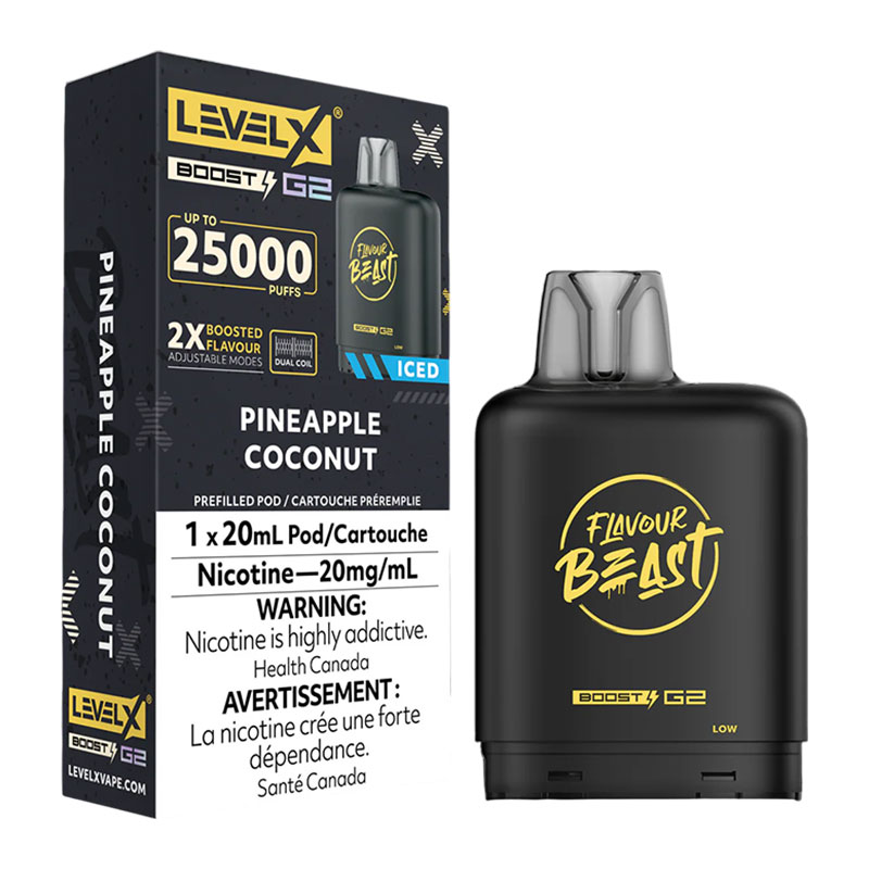 FLAVOUR BEAST LEVEL X BOOST PINEAPPLE COCONUT ICED 6PC