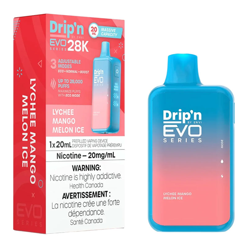 ENVI DRIP'N EVO 28K LYCHEE MANGO MELON ICE 5PC CARTON