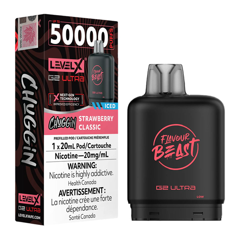 LEVEL X FLAVOUR BEAST G2 ULTRA 50K - (CHUGGIN') STRAWBERRY CLASSIC (ICED)