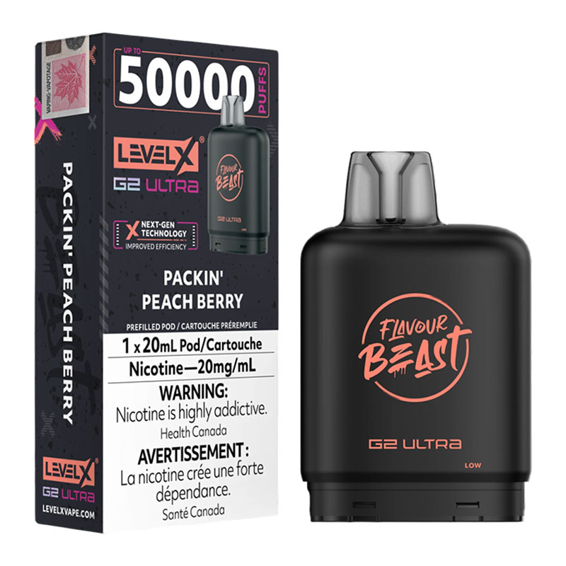 LEVEL X FLAVOUR BEAST G2 ULTRA 50K - PACKIN' PEACH BERRY