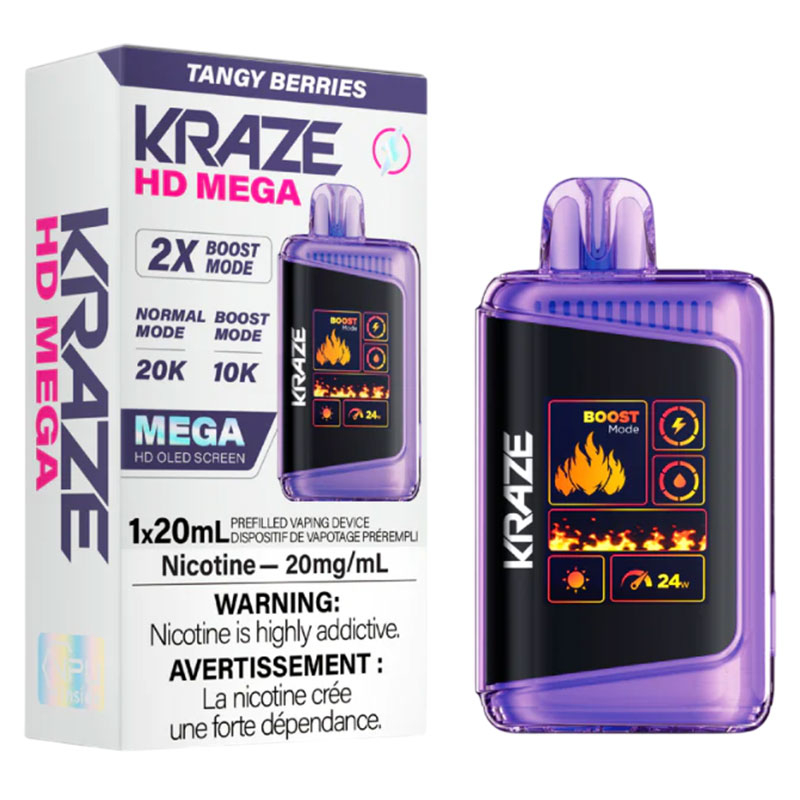 KRAZE HD MEGA 20K TANGY BERRIES ICE 5PC