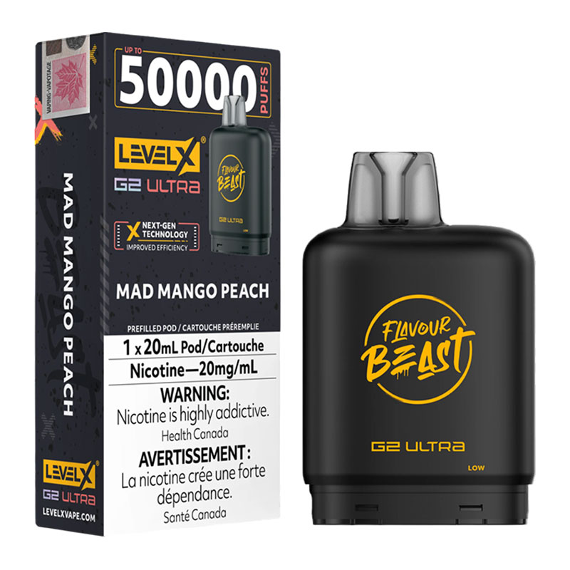 LEVEL X FLAVOUR BEAST G2 ULTRA 50K - MAD MANGO PEACH