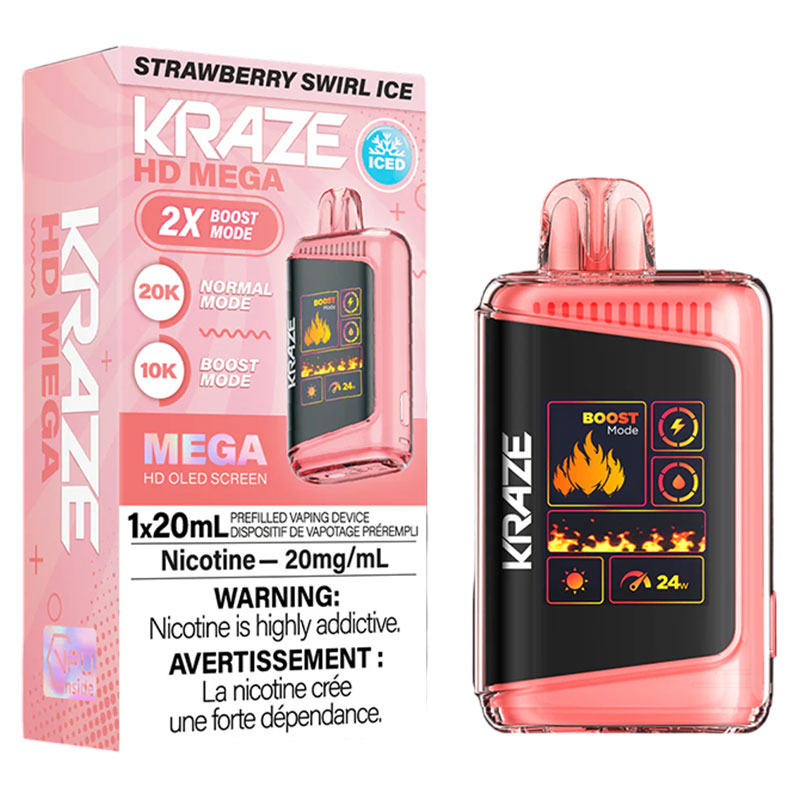 KRAZE HD MEGA 20K STRAWBERRY SWIRL ICE 5PC
