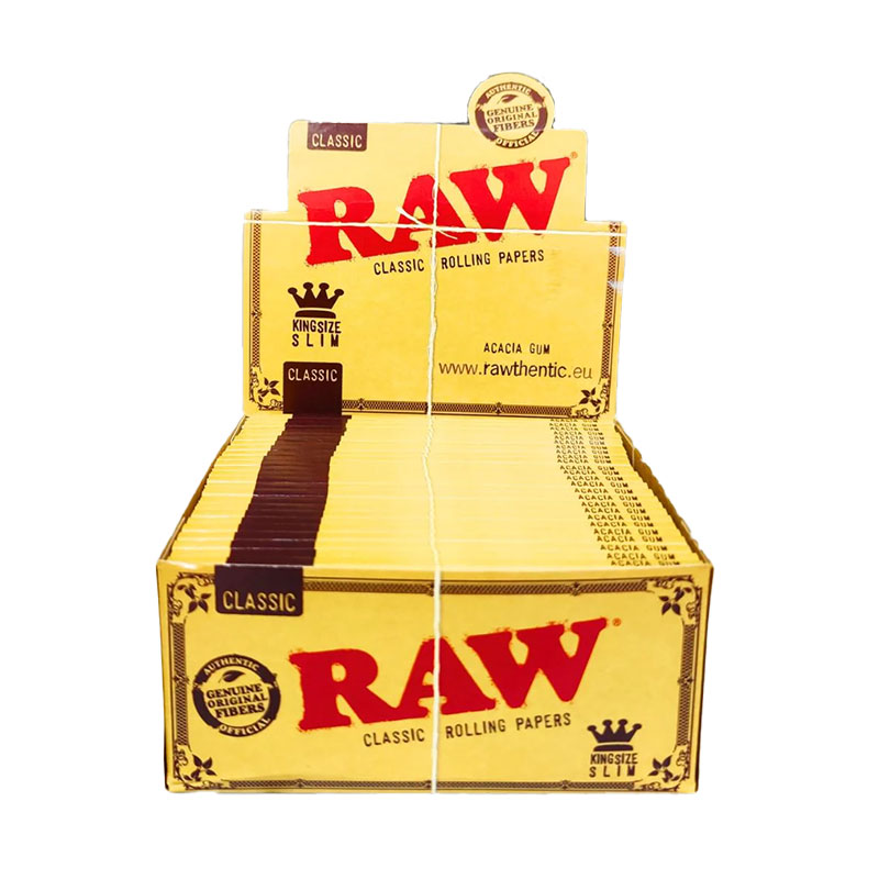 RAW CLASSIC KING SIZE SLIM ROLLING PAPERS - 50CT
