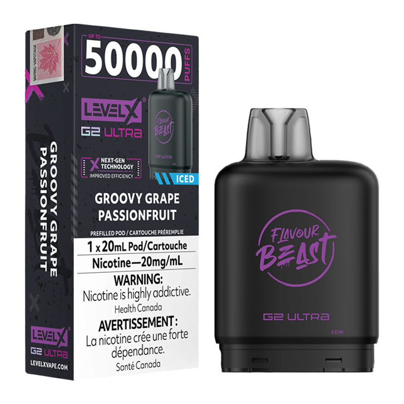 LEVEL X FLAVOUR BEAST G2 ULTRA 50K - GROOVY GRAPE PASSIONFRUIT