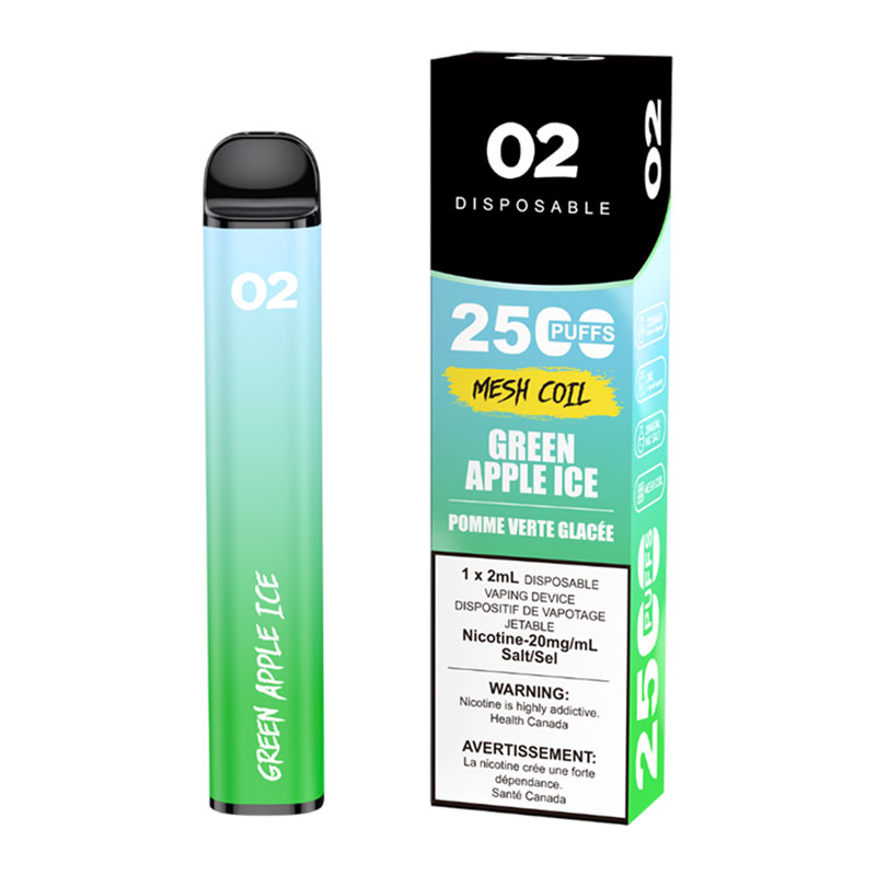 O2 2500 - GREEN APPLE ICE (10 CT)