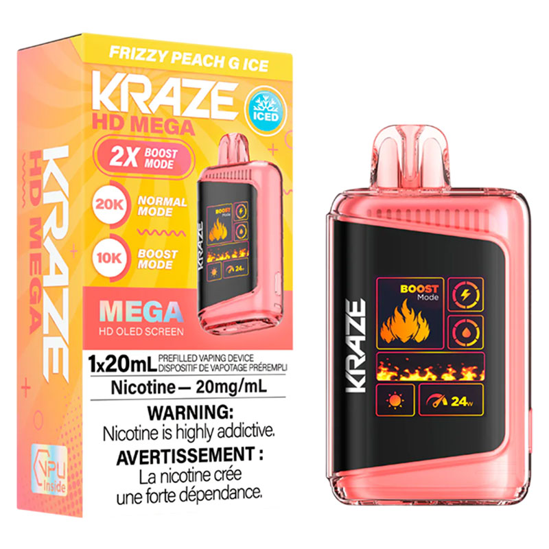 KRAZE HD MEGA 20K FRIZZY PEACH G ICE 5PC