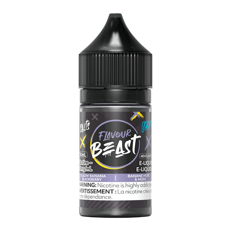 FLAVOUR BEAST E-LIQUID SALT 30ML - BLAZIN' BANANA BLACKBERRY ICED