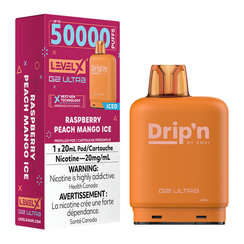LEVEL X DRIP'N G2 ULTRA - RASPBERRY PEACH MANGO ICE
